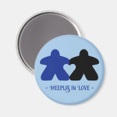 Meeples in Love, Blauw & Zwart Magneet (Voorkant / Achterkant)