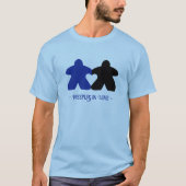 Meeples in Love, Blauw & Zwart Mannen Shirt (Voorkant)