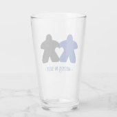 Meeples in Love, Blauw & Zwart Tumbler (Achterkant)