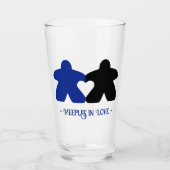 Meeples in Love, Blauw & Zwart Tumbler (Voorkant)