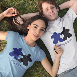 Meeples in Love, Blue & Black Womens Shirt