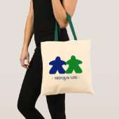 Meeples in Love, Blue & Green Basic Tas (Voorkant (product))