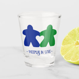 Meeples in Love, Blue & Green Shot Glass Glas
