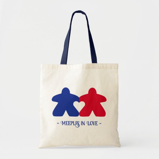 Meeples in Love, Blue & Red Basic Tas (Voorkant)