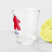 Meeples in Love, Blue & Red Shot Glass Glas (Rechts)