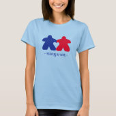 Meeples in Love, Blue & Red Womens Shirt (Voorkant)