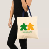 Meeples in Love, Groen & Geel Basic Tas (Voorkant (product))