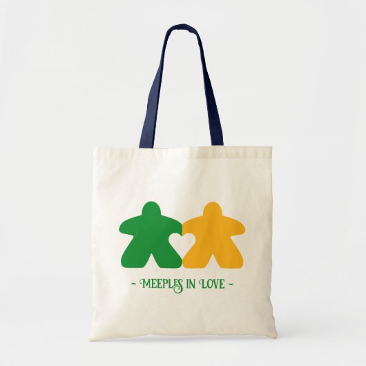 Meeples in Love, Groen & Geel Basic Tas (Voorkant)