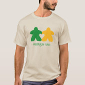 Meeples in Love, Groen & Geel Mannen Shirt (Voorkant)