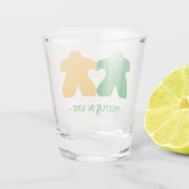 Meeples in Love, Groen & Geel Schot Glas (Achterkant)