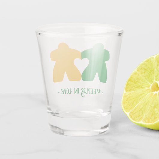 Meeples in Love, Groen & Geel Schot Glas (Achterkant)