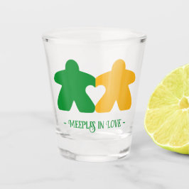 Meeples in Love, Groen & Geel Schot Glas