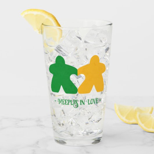 Meeples in Love, Groene & Gele Tumbler (Voorkant ijs)