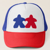 Meeples Verliefd, Blauwe & Rode Hoed Trucker Pet (Voorkant)