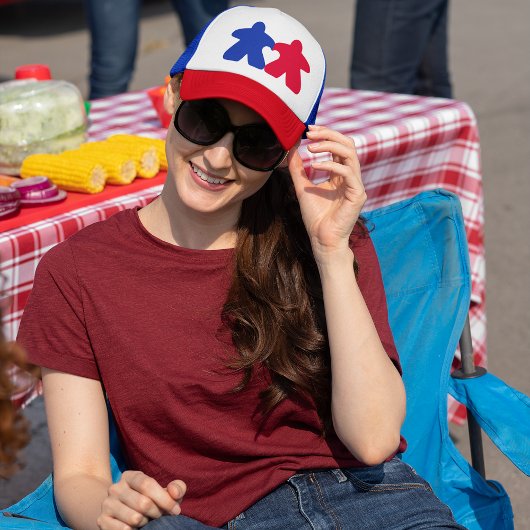 Meeples Verliefd, Blauwe & Rode Hoed Trucker Pet