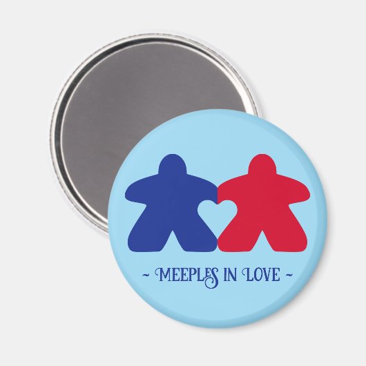 Meeples Verliefd, Blauwe & Rode Magneet (Voorkant / Achterkant)