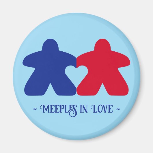 Meeples Verliefd, Blauwe & Rode Magneet (Voorkant)