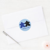 Meeples Verliefd, Blauwe & Zwarte Stickers (Envelop)