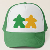 Meeples Verliefd, Groene & Gele Hoed Trucker Pet (Voorkant)