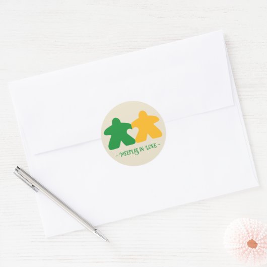 Meeples Verliefd, Groene & Gele Stickers (Envelop)