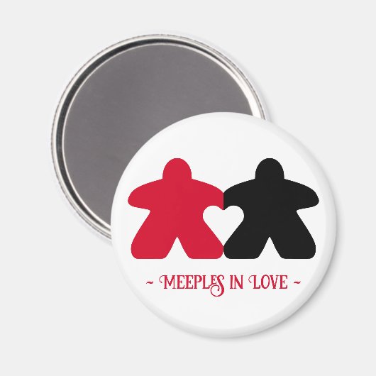 Meeples Verliefd, Rood & Zwarte Magneet (Voorkant / Achterkant)