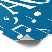 Meer accordeon - blauwe witte muziek poster (Hoek)