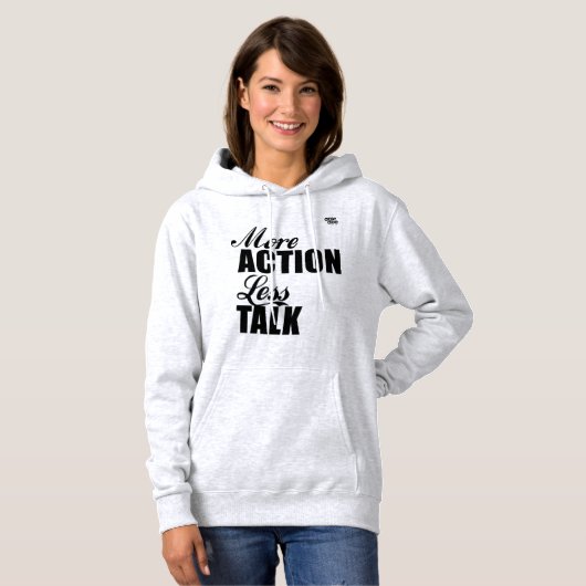 MEER Actie MINDER Bespreking gevat sweatshirt (Voorkant volledig)