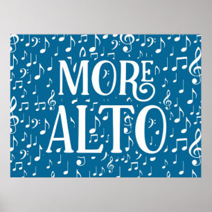 Meer Alto - Blue White Singer Poster