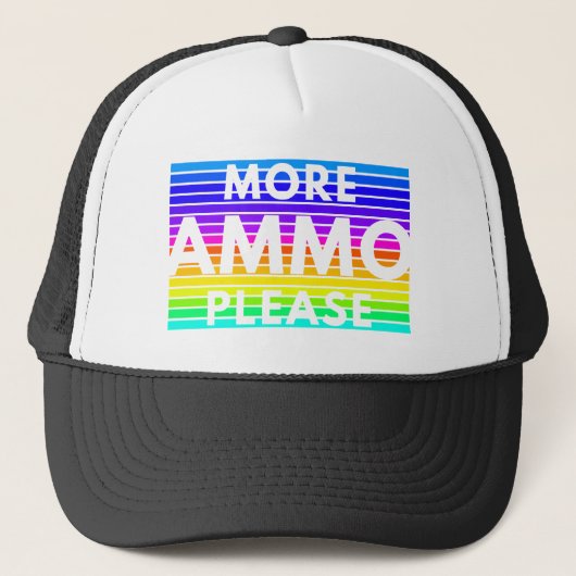 Meer Ammo Please (Rainbow) Trucker Hoed Trucker Pet (Voorkant)