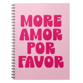 Meer Amor Par Favor Citaat (Zoete Roze Toon) Notitieboek