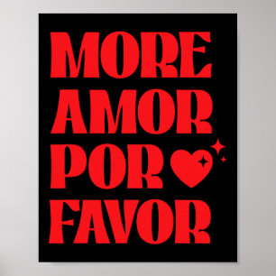 Meer Amor Por Favor' Retro Liefde Valentijn Aesthe Poster