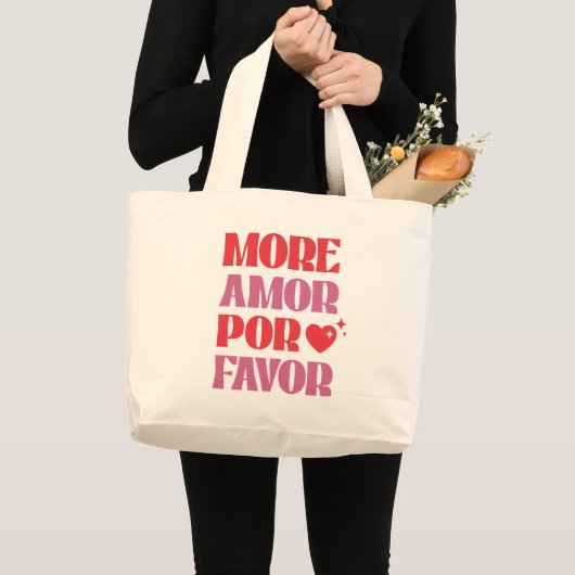 Meer Amor por gunst, grappige Valentijnsdag Grote Tote Bag (Voorkant (product))