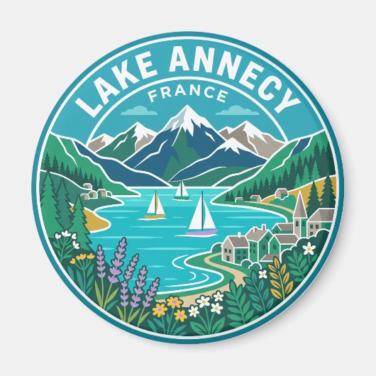 Meer Annecy Frankrijk Magneet (Voorkant)