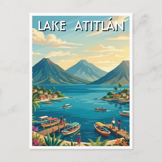 Meer Atitlán Guatemala Reizen Briefkaart (Voorkant)