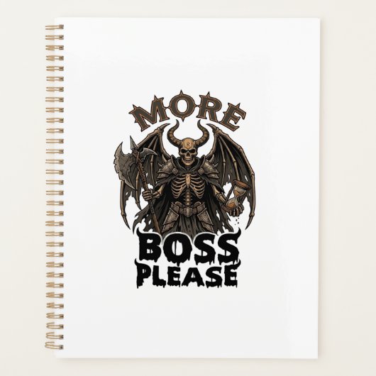 Meer Baas Alsjeblieft Halloween Duivel Skelet Bijl Planner (Voorkant)