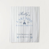 Meer Bachelorette Weekend Blauwe Nautical Reisplan Wandkleed (Voorkant)