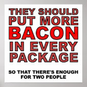 Meer Bacon Funny Poster (Voorkant)