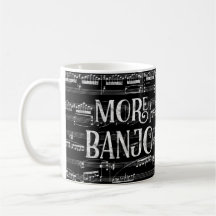 Meer Banjo Chalkboard - Black White Music