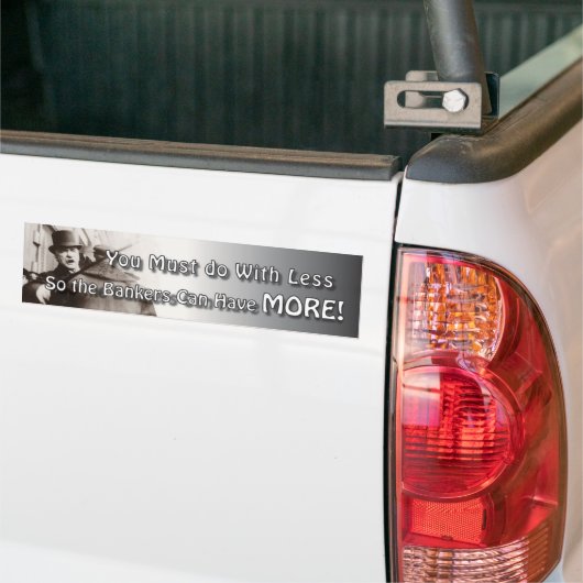 Meer bankiers bumpersticker (Op Truck)