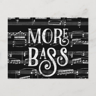 Meer bass-kalkboard - Black White Music Briefkaart