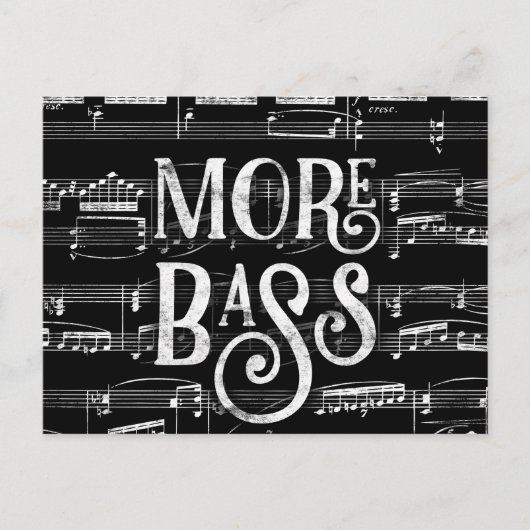 Meer bass-kalkboard - Black White Music Briefkaart (Voorkant)