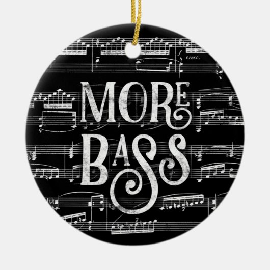 Meer bass-kalkboard - Black White Music Keramisch Ornament (Voorkant)