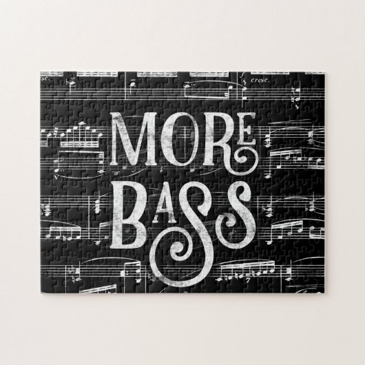 Meer bass-kalkboard - Black White Music Legpuzzel (Horizontaal)