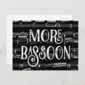 Meer basson-alkboard - zwarte witte muziek briefkaart (Voorkant / Achterkant)