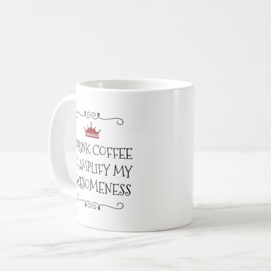 Meer bekendheid Funny Coffee Quote Koffiemok (Voorkant links)