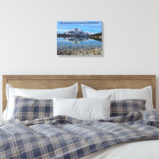 Meer bergen canvas afdruk (Insitu (Slaapkamer))