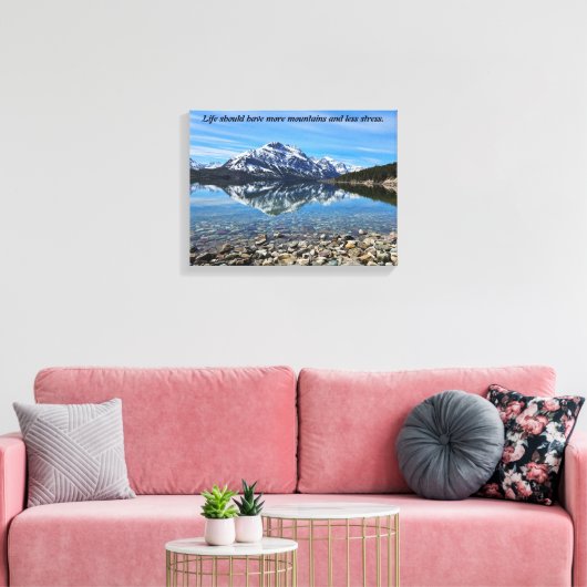 Meer bergen canvas afdruk (Insitu (Woonkamer))