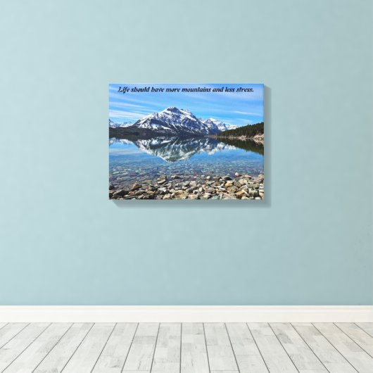 Meer bergen canvas afdruk (Insitu (Houten vloer))