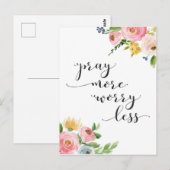 Meer bidden, minder Floral briefkaart (Voorkant / Achterkant)