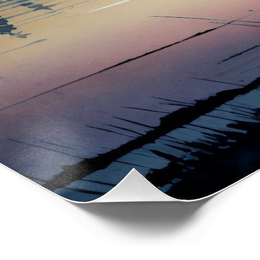 Meer bij Dusk Perfect Poster (Hoek)